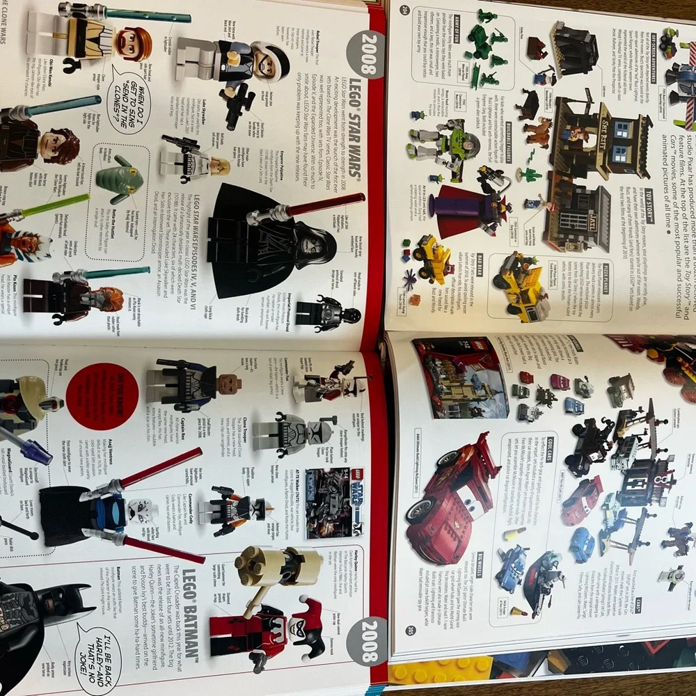 Lego White Hardcover Books with Multi-Color Brick and Minifigure Graphics